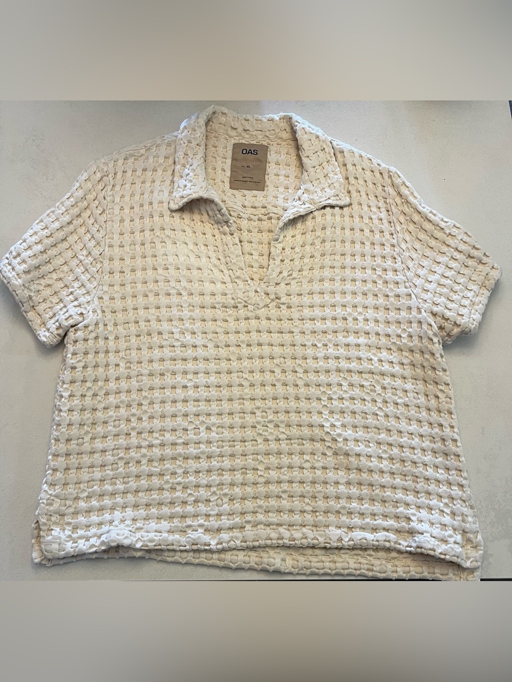 OAS Cream Jaffa Waffle Shirt